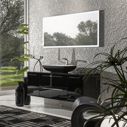 Мебель для ванной Flat 140 чёрная (Н)