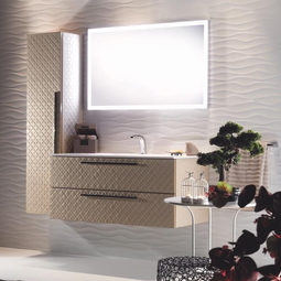 Мебель для ванной Flat 120 бежевая кожа